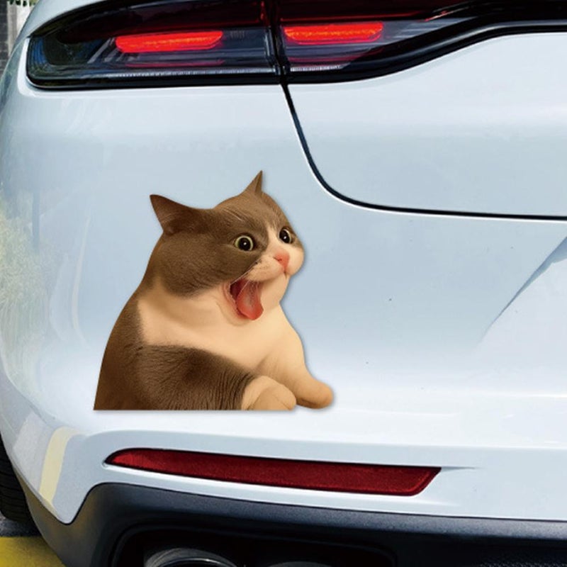 Car Funny Cat Meme Sticker, The Cat Meme Sticker Decal Waterproof, Cute Kitten Decals for Cars, Laptop, Wall, Rear Window, Bumper, Humorous Automotive Decoration for Trucks -3.90" - Image 4